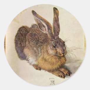 Pegatina Redonda EL RABBIT (Jóven liebre)