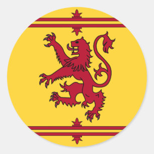 Pegatina Redonda El Rampante de los Leones en Escocia