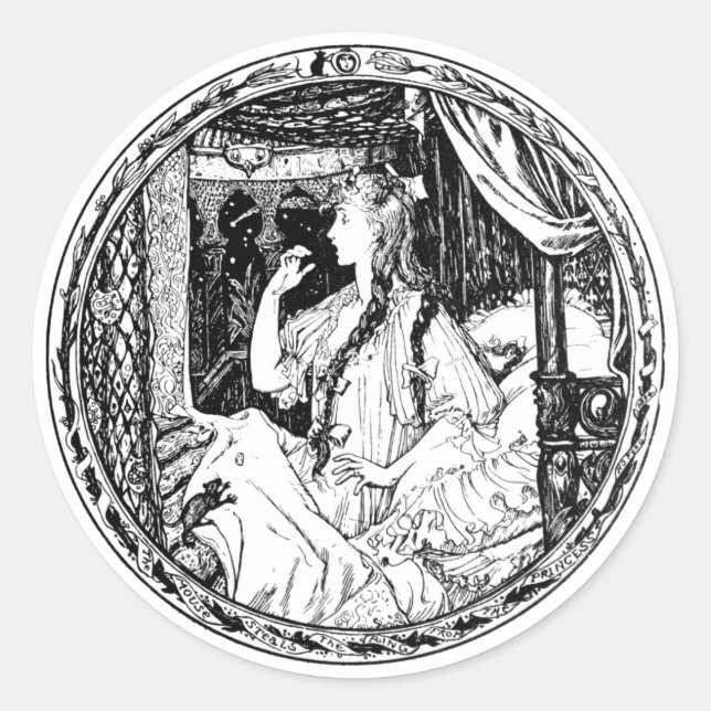 Pegatina Redonda El Ratón Roba El Anillo Del PrincessSticker (Anverso)