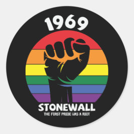 Pegatina Redonda El recuerdo de los disturbios en Stonewall
