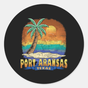 Pegatina Redonda El recuerdo de los viejos tiempos de Port Aransas