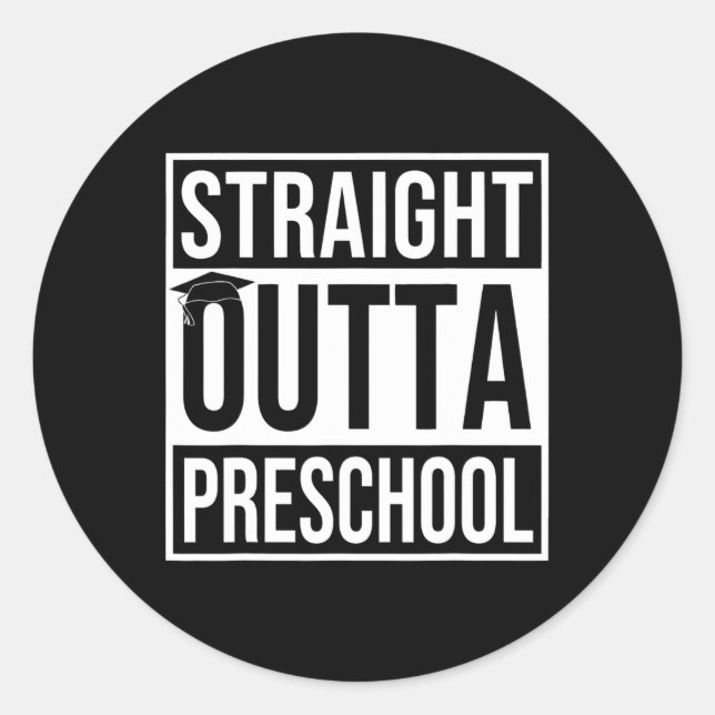 Pegatina Redonda El regalo de graduación preescolar del último día  (Anverso)