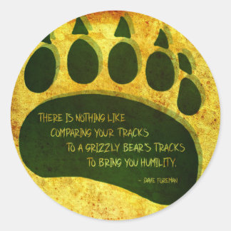 Pegatina Redonda El regalo de Grizzly
