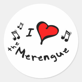 Pegatina Redonda el regalo de Merengue I Heart-Love