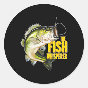 Pegatina Redonda El regalo de pescador de la Novedad Pescador Whisp