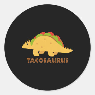 Pegatina Redonda El regalo de Tacosaurus Funny Mexicano Tacos Dino