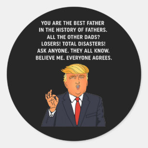Pegatina Redonda El regalo del Día del Padre del Gran Padre Donald