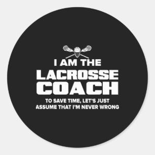 Pegatina Redonda El regalo divertido del entrenador de Lacrosse - U