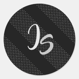 Pegatina Redonda El regalo elegante con personaliza el monograma de