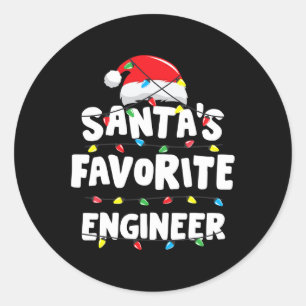 Pegatina Redonda El regalo gracioso favorito de Santa Navidades Xma
