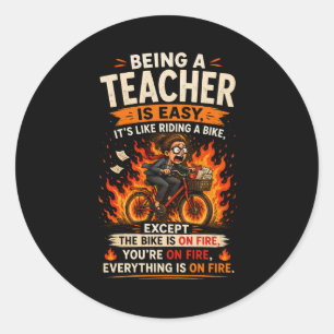 Pegatina Redonda ¡El regalo más divertido para profesores! 🍎🔥