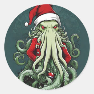 Pegatina Redonda El reino Yuletide de Cthulhu: un Navidad aterrador