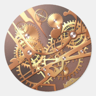 Pegatina Redonda el reloj del steampunk adapta a los pegatinas