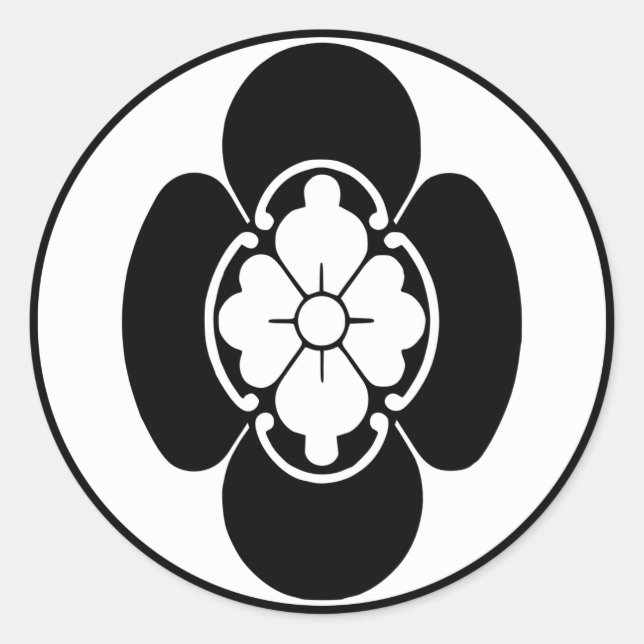Pegatina Redonda El reposo familiar japonés (KAMON) del Hotta (Anverso)
