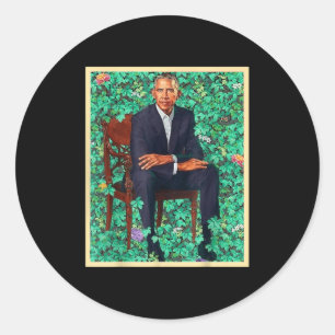 Pegatina Redonda El retrato del presidente Barack Obama 2028