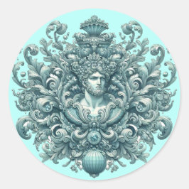 Pegatina Redonda El rey de Aquamarin.