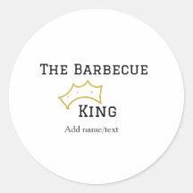 El rey de la Barbacoa corona agregar nombre texto