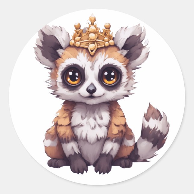 Pegatina Redonda El Rey de los Animales (Anverso)