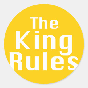 Pegatina Redonda El rey Rules Gifts