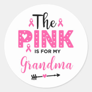 Pegatina Redonda El Rosa Es Para Mi Abuela Concienciación Sobre El