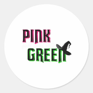 Pegatina Redonda El rosa se hace bueno con el verde