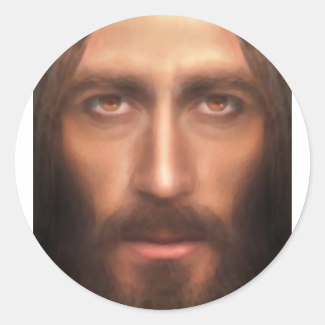 Pegatina Redonda El rostro de Jesús (Anverso)