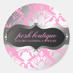 Pegatina Redonda El Rótulo de 311 Zeopard resuelve rosa elegante