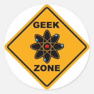 Pegatina Redonda El Rótulo de la zona geek