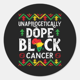 Pegatina Redonda El Rótulo Zodiac del cáncer negro de la droga sin