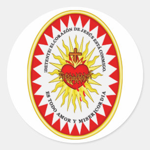 Pegatina Redonda El Sagrado Corazón de Jesús