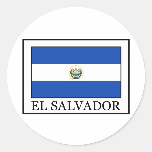 Pegatina Redonda El Salvador (Anverso)