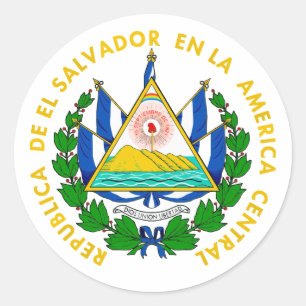 Pegatina Redonda El Salvador COA