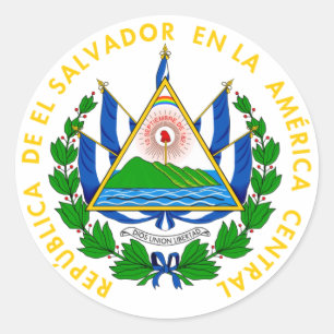 Pegatina Redonda El Salvador - emblema/bandera/escudo de