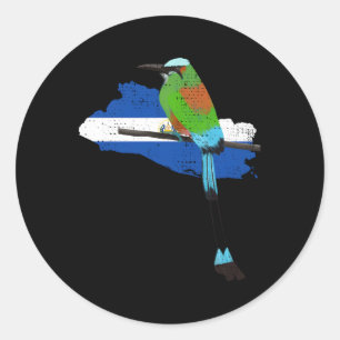 Pegatina Redonda El Salvador Escudo Salvadoreño El Salvador Torogoz