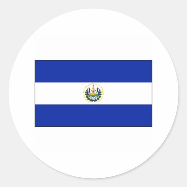 Pegatina Redonda El Salvador FLAG International (Anverso)