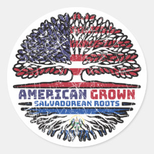 Pegatina Redonda El Salvador Salvadoreño Estados Unidos