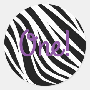 Pegatina Redonda El salvaje un lindo Safari Primer tema del Fiesta