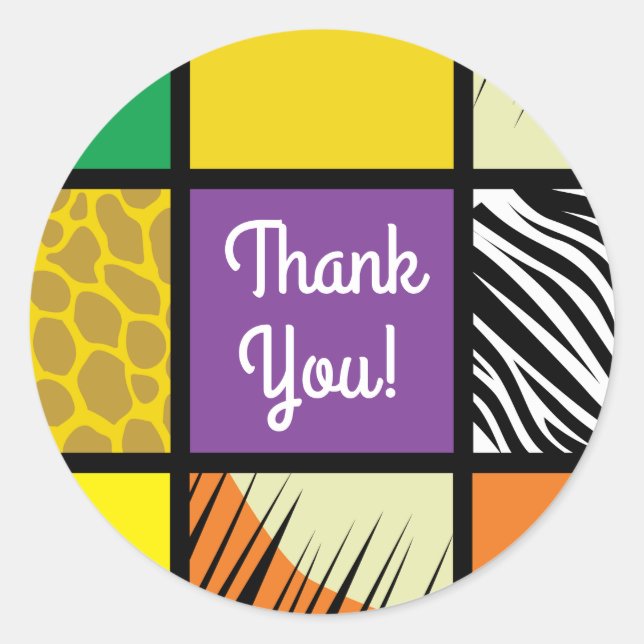 Pegatina Redonda El salvaje un lindo Safari Primer tema del Fiesta  (Anverso)