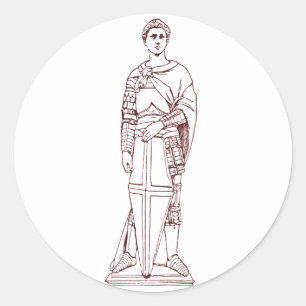 Pegatina Redonda El San Jorge de Donatello - Escultura del Renacimi