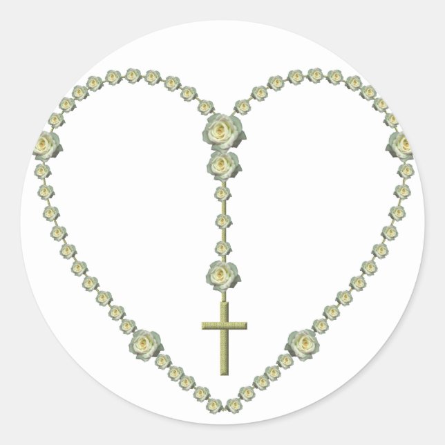 Pegatina Redonda El Santo Rosario (Anverso)