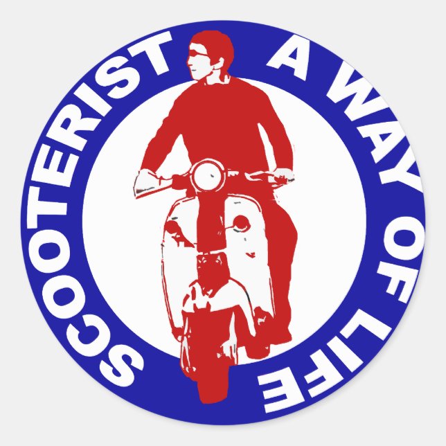 Pegatina Redonda El Scooterismo Mod Una Forma De Vida (Anverso)