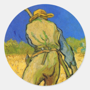 Pegatina Redonda El segador (según Millet) por Vincent van Gogh