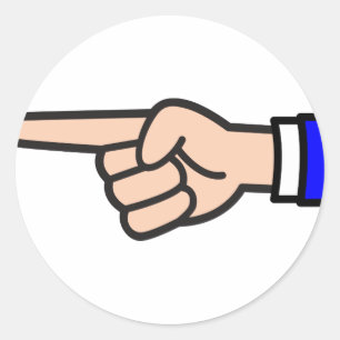 Pegatina Redonda El señalar del dedo