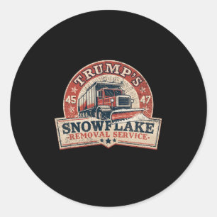 Pegatina Redonda El servicio de remoción de copos de nieve de Trump