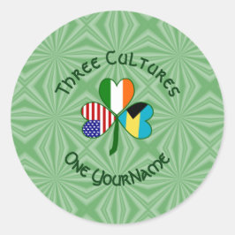 Pegatina Redonda El Shamrock americano bahameño personalizado
