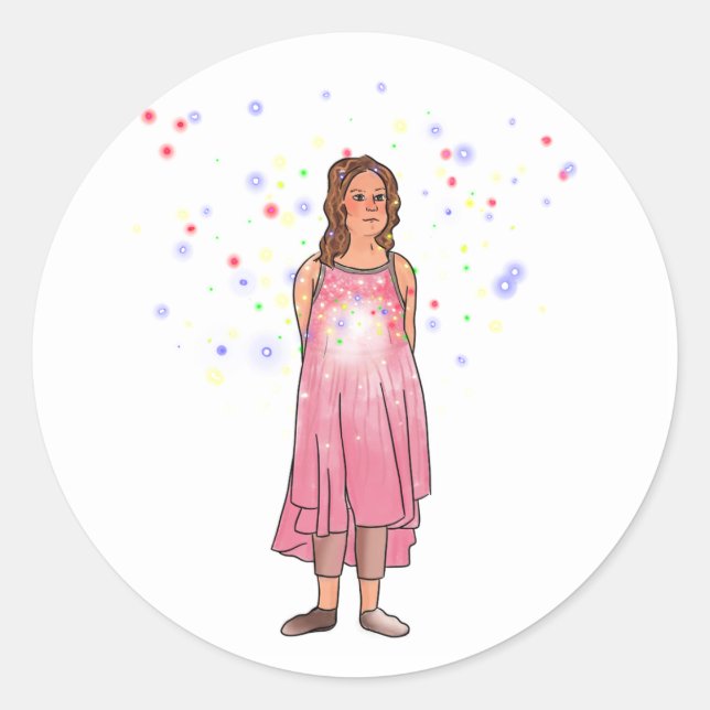 Pegatina Redonda El siguiente paso que desaparece Margie (Anverso)