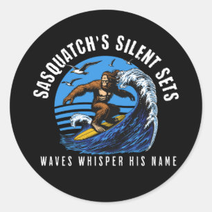 Pegatina Redonda El silencio de Sasquatch pone en juego el surf Big