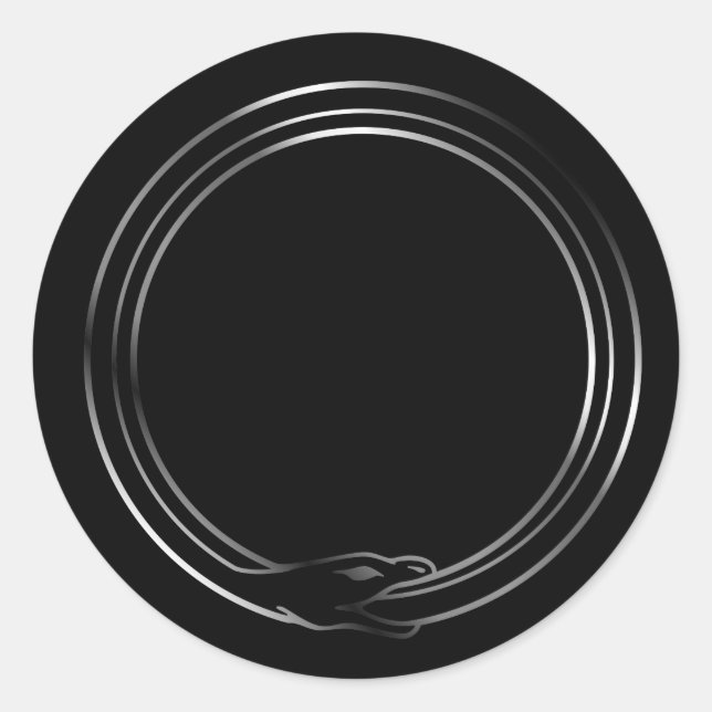 Pegatina Redonda El símbolo de la serpiente de Ouroboros (Anverso)