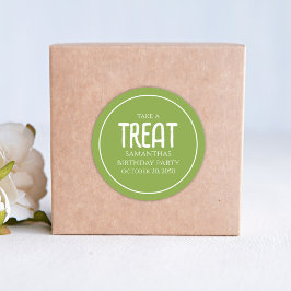 Pegatina Redonda El simple trato de cumpleaños favorece un verde ca