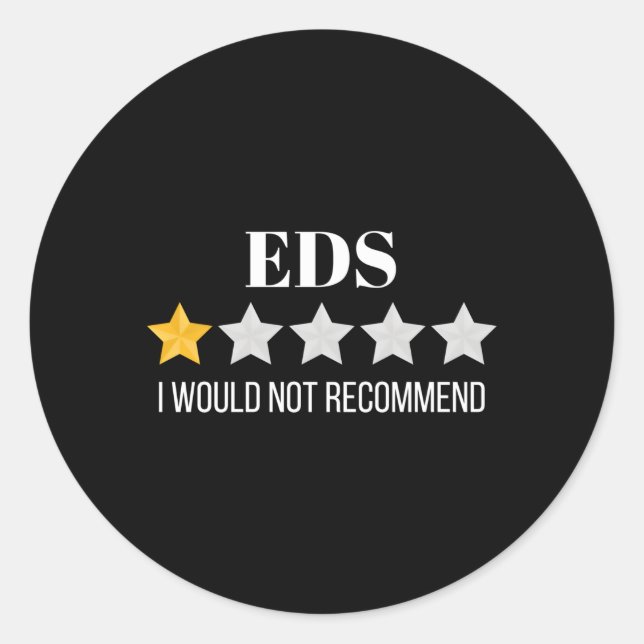 Pegatina Redonda El Síndrome De Ehlers Danlos No Recomienda Eds (Anverso)